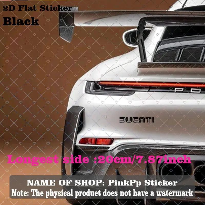 Ducati Şeffaf Siyah Beyaz Logo Sticker 2’li Set Vinil | Sticker Master - Sticker Master