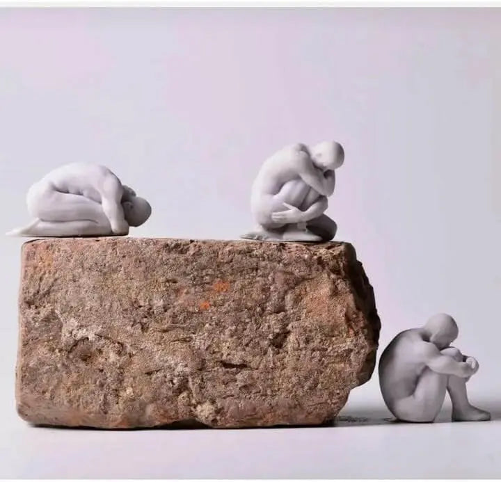 Sticker Master Dekoratif Küçük Düşünen Adamlar 3'lü Set Biblo - Şık & Minimalist Ofis & Ev Dekoru & Modern Ev ve Ofis Dekorasyonu - Sticker Master