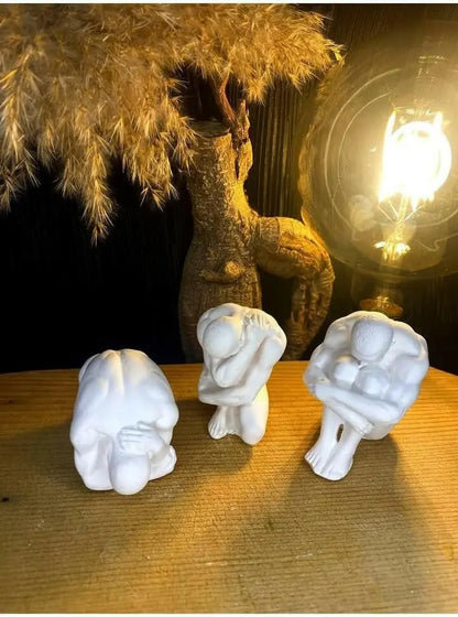 Sticker Master Dekoratif Küçük Düşünen Adamlar 3'lü Set Biblo - Şık & Minimalist Ofis & Ev Dekoru & Modern Ev ve Ofis Dekorasyonu - Sticker Master