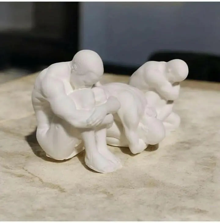 Sticker Master Dekoratif Küçük Düşünen Adamlar 3'lü Set Biblo - Şık & Minimalist Ofis & Ev Dekoru & Modern Ev ve Ofis Dekorasyonu - Sticker Master