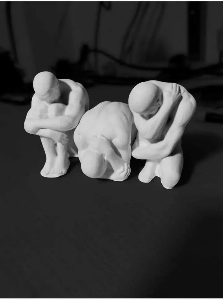 Sticker Master Dekoratif Küçük Düşünen Adamlar 3'lü Set Biblo - Şık & Minimalist Ofis & Ev Dekoru & Modern Ev ve Ofis Dekorasyonu - Sticker Master