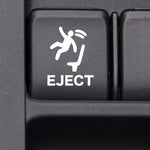 EJECT yazılı araç düğme sticker – komik şaka amaçlı erkek sürücü etiketi