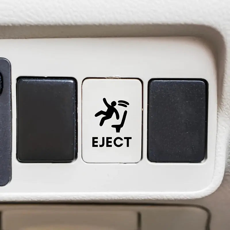 Boş araba düğmesi için EJECT çıkartma – su geçirmez vinil sticker tasarımı
