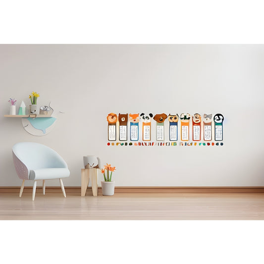 Sticker Master – Hayvanlı Çarpım Tablosu Duvar Sticker Seti (15 cm | 30 cm)