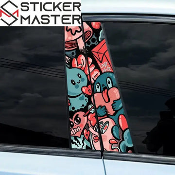 Eğlenceli Araba Kapı Direği Sticker | B Sütun Kaplama