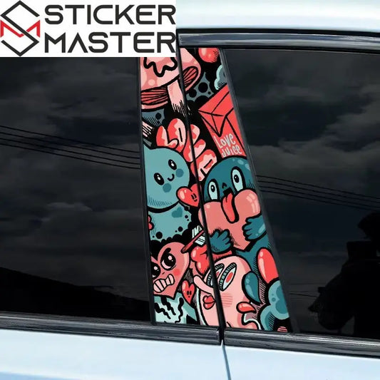Eğlenceli Araba Kapı Direği Sticker | B Sütun Kaplama