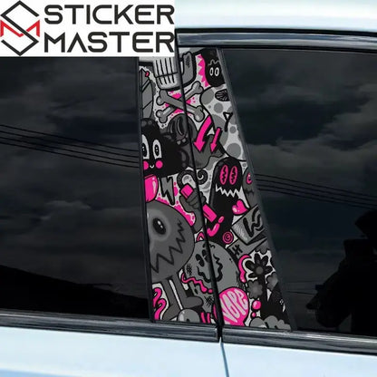 Eğlenceli Araba Kapı Direği Sticker | B Sütun Kaplama