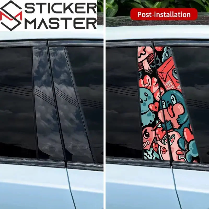 Eğlenceli Araba Kapı Direği Sticker | B Sütun Kaplama
