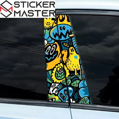Eğlenceli Araba Kapı Direği Sticker | B Sütun Kaplama