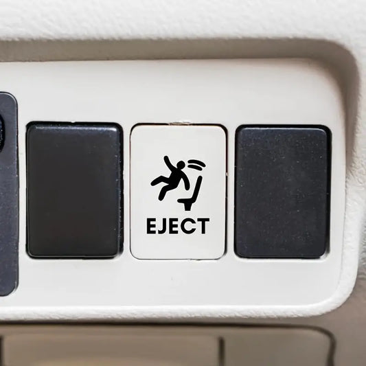 Boş araba düğmesi için EJECT çıkartma – su geçirmez vinil sticker tasarımı