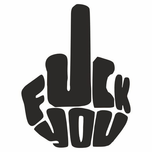 Sticker Master El İşareti Fck You Sticker Motor, Kask, Laptop, Araba, Oto Araç İçin Dayanıklı Etiket Decal 15 Cm