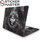 En İyi Baba Laptop Sticker Best Dad Mermer Desenli Kaplama | Sticker Master
