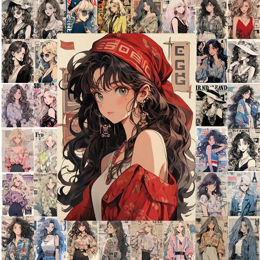 Sticker Master 60'lı Stil Sahibi ve Seksi Poster Sticker Seti – Laptop, Su Şişesi, Telefon, Kaykay için Su Geçirmez Dekoratif Etiketler - Sticker Master