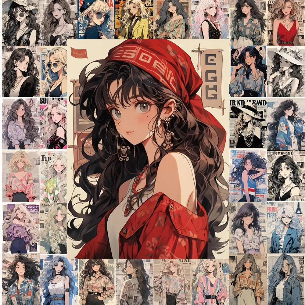 Sticker Master 60'lı Stil Sahibi ve Seksi Poster Sticker Seti – Laptop, Su Şişesi, Telefon, Kaykay için Su Geçirmez Dekoratif Etiketler - Sticker Master