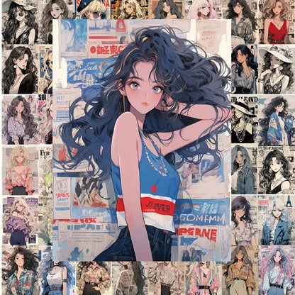 Sticker Master 60'lı Stil Sahibi ve Seksi Poster Sticker Seti – Laptop, Su Şişesi, Telefon, Kaykay için Su Geçirmez Dekoratif Etiketler - Sticker Master