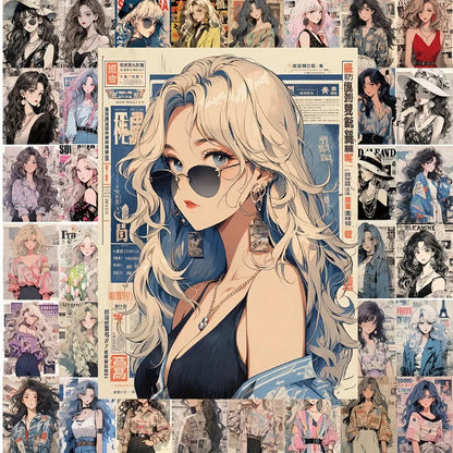 Sticker Master 60'lı Stil Sahibi ve Seksi Poster Sticker Seti – Laptop, Su Şişesi, Telefon, Kaykay için Su Geçirmez Dekoratif Etiketler - Sticker Master