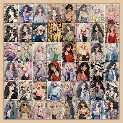 Sticker Master 60'lı Stil Sahibi ve Seksi Poster Sticker Seti – Laptop, Su Şişesi, Telefon, Kaykay için Su Geçirmez Dekoratif Etiketler - Sticker Master