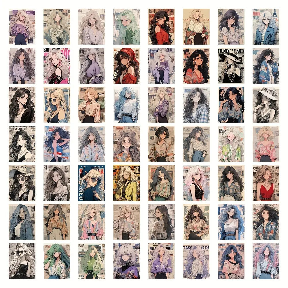 Sticker Master 60'lı Stil Sahibi ve Seksi Poster Sticker Seti – Laptop, Su Şişesi, Telefon, Kaykay için Su Geçirmez Dekoratif Etiketler - Sticker Master