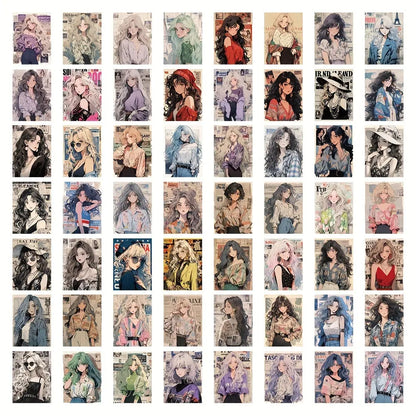 Sticker Master 60'lı Stil Sahibi ve Seksi Poster Sticker Seti – Laptop, Su Şişesi, Telefon, Kaykay için Su Geçirmez Dekoratif Etiketler - Sticker Master