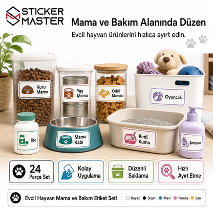 Evcil Hayvan Mama ve Bakim Etiket Seti detay