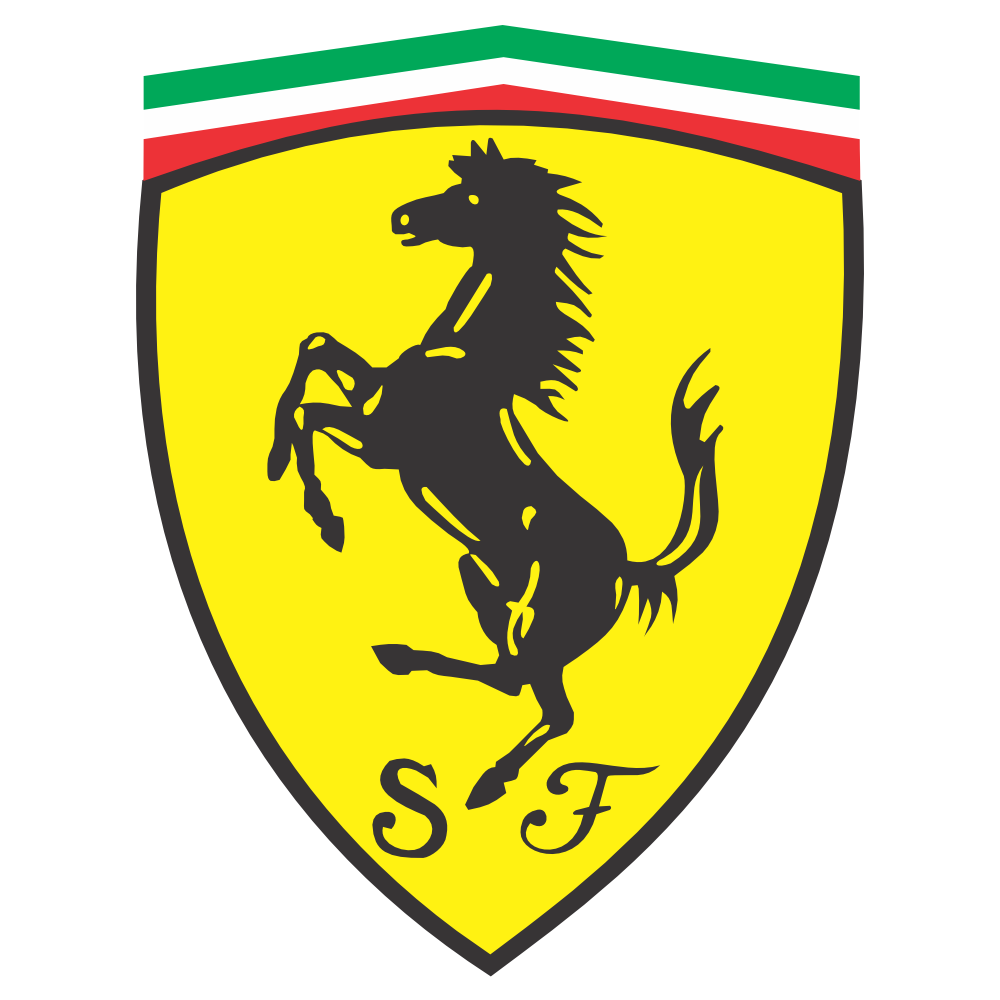 Sticker Master Ferrari Sticker - Dayanıklı Su Geçirmez Vinil Etiket, Araç ve Dekor Kullanımı İçin - 10x7 cm - 2 Adet