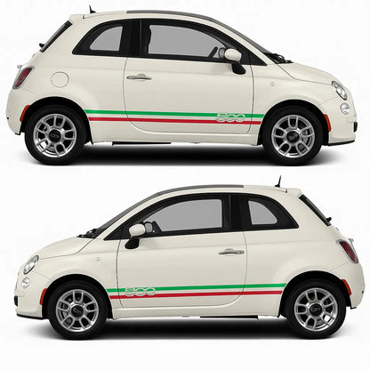 Sticker Master Fiat 500 Italian Side Stripe Araç Yan Şerit Sticker Seti - Sağ ve Sol Sticker Master
