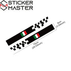 Fiat 500 İtalyan Bayrağı Sticker Kapı Şerit Seti | Sticker Master