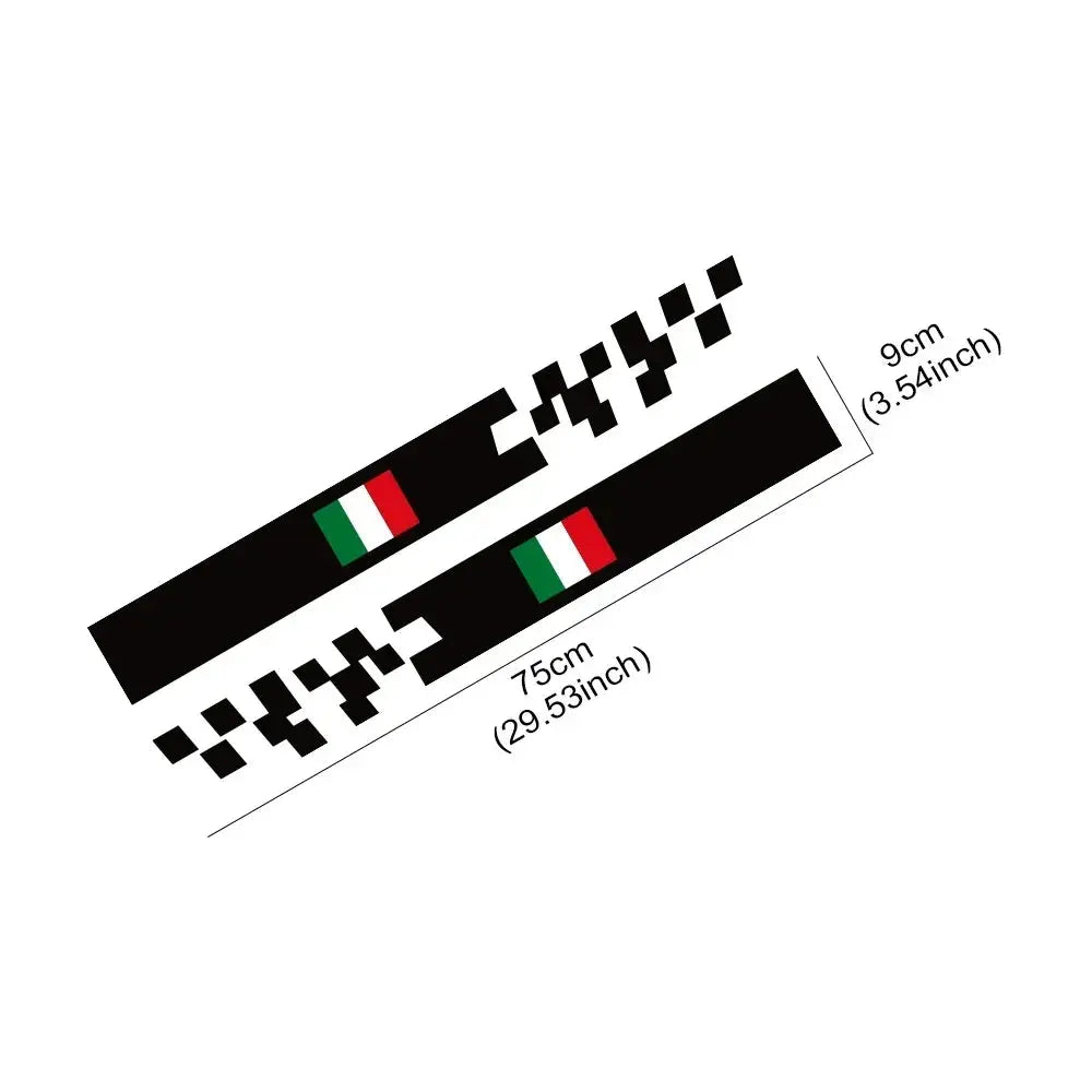Fiat 500 İtalyan Bayrağı Sticker Kapı Şerit Seti | Sticker Master - Sticker Master