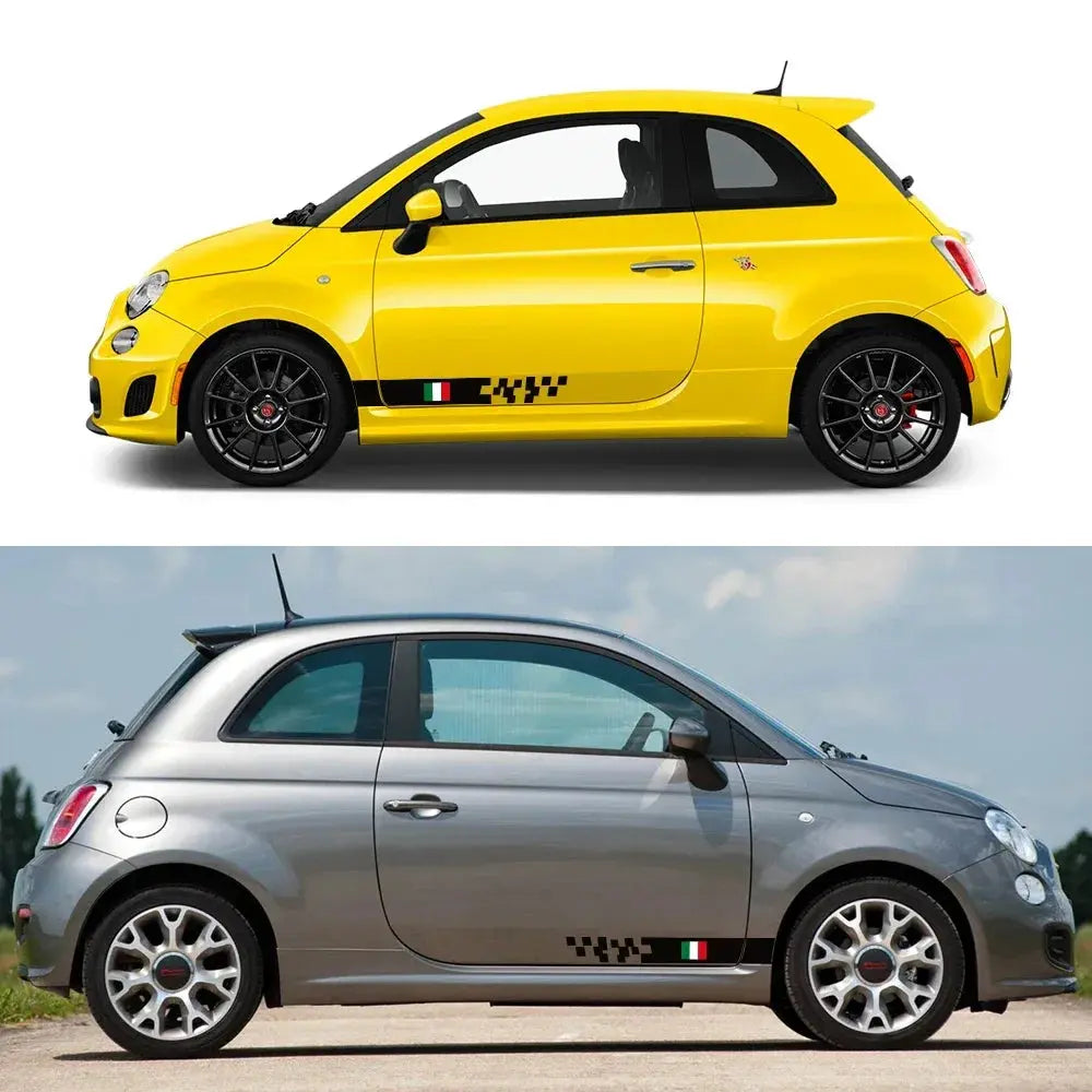 Fiat 500 İtalyan Bayrağı Sticker Kapı Şerit Seti | Sticker Master - Sticker Master