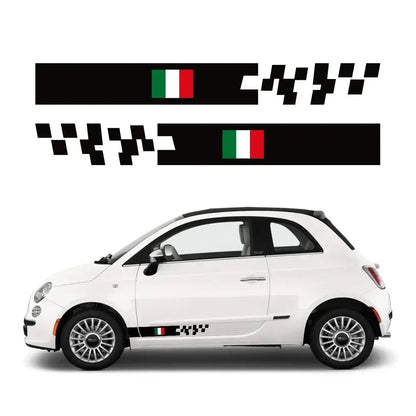 Fiat 500 İtalyan Bayrağı Sticker Kapı Şerit Seti | Sticker Master - Sticker Master