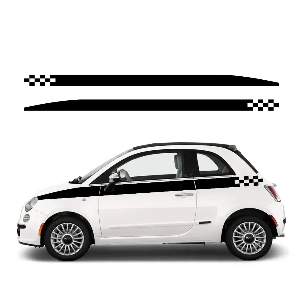 Fiat 500 Kapı Şerit Sticker Yarış Seti | Sticker Master - Sticker Master