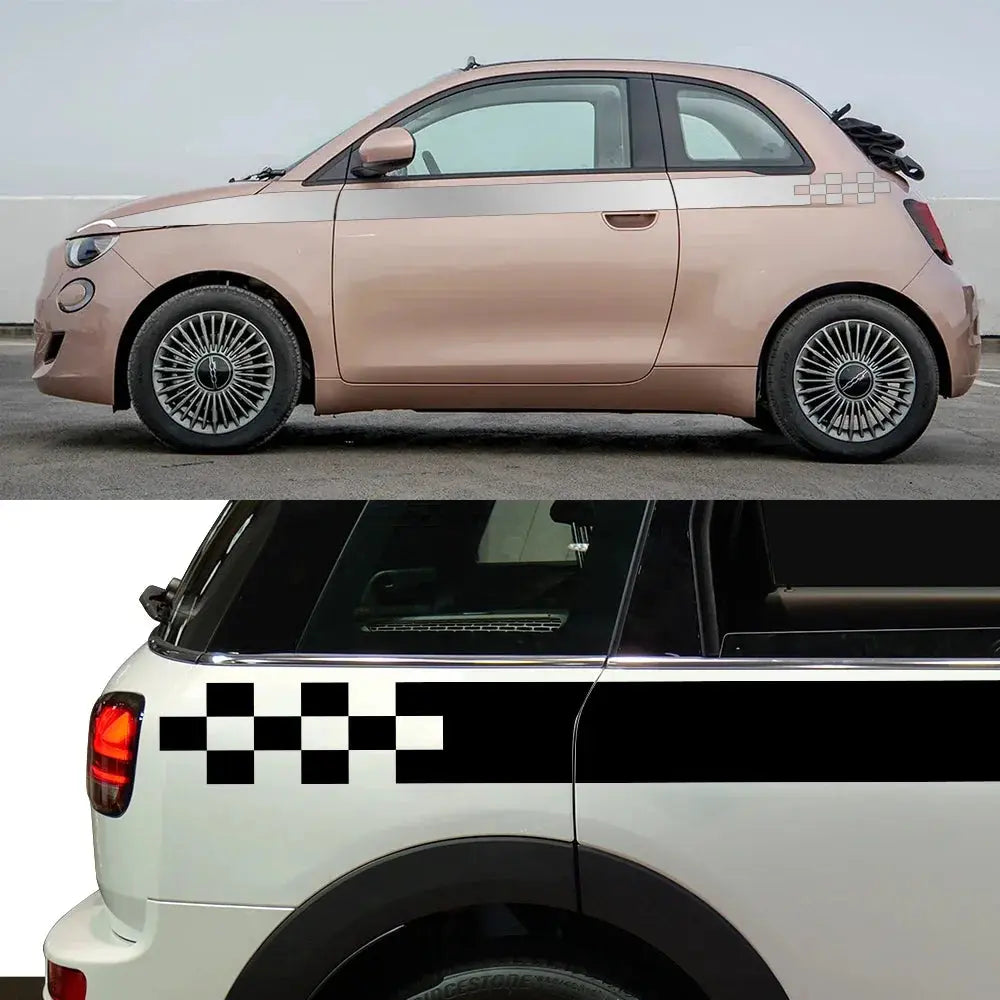 Fiat 500 Kapı Şerit Sticker Yarış Seti | Sticker Master - Sticker Master
