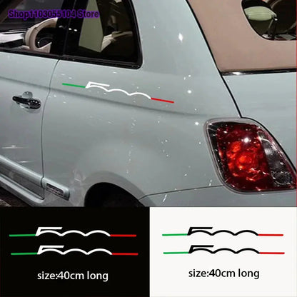 Fiat 500 Sticker | İtalyan Şeritli Silüet Seti (2 Adet) | Sticker Master - Sticker Master