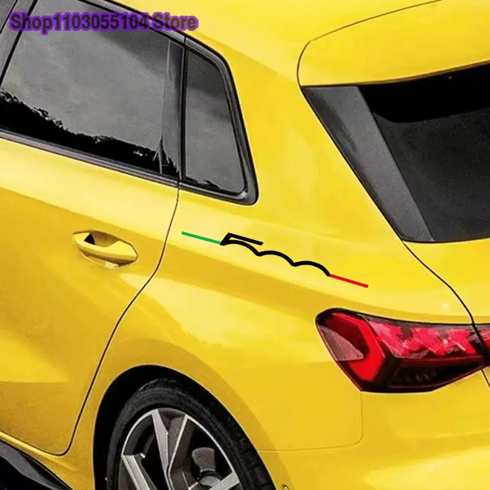Fiat 500 Sticker | İtalyan Şeritli Silüet Seti (2 Adet) | Sticker Master - Sticker Master
