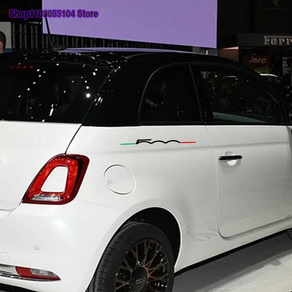 Fiat 500 Sticker | İtalyan Şeritli Silüet Seti (2 Adet) | Sticker Master - Sticker Master