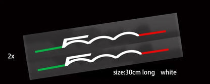 Fiat 500 Sticker | İtalyan Şeritli Silüet Seti (2 Adet) | Sticker Master - Sticker Master