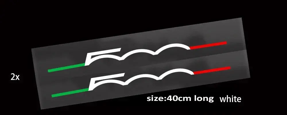 Fiat 500 Sticker | İtalyan Şeritli Silüet Seti (2 Adet) | Sticker Master - Sticker Master