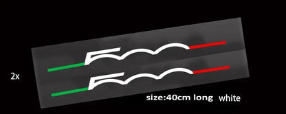 Fiat 500 Sticker | İtalyan Şeritli Silüet Seti (2 Adet) | Sticker Master - Sticker Master