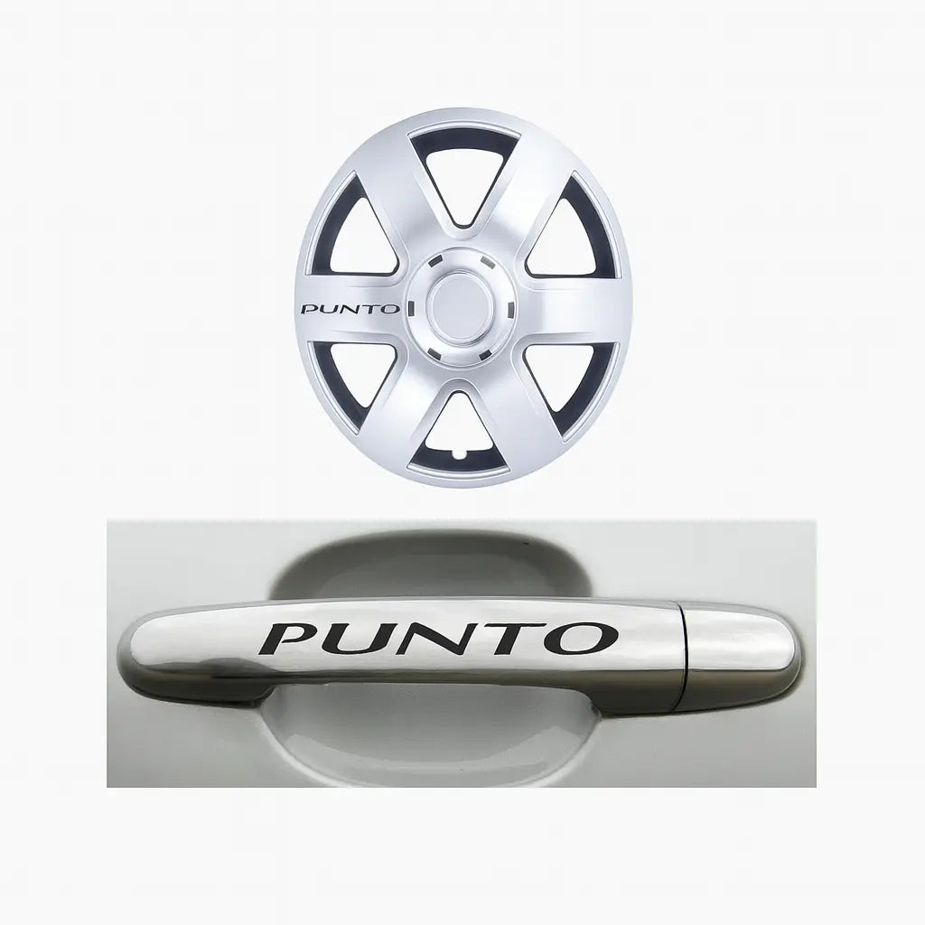 Sticker Master Fiat Punto Kapı Kolu Jant Oto Araç Sticker Etiket - 10 Adet Sticker Master