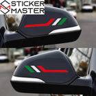 Fiat Sticker | İtalyan Bayrağı Ayna Şerit Decal (2 Adet - 14 cm)
