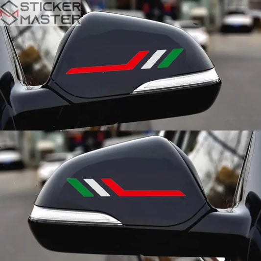 Fiat Sticker | İtalyan Bayrağı Ayna Şerit Decal (2 Adet - 14 cm) Sticker Master