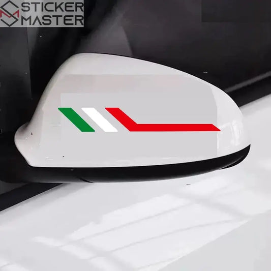 Fiat Sticker | İtalyan Bayrağı Ayna Şerit Decal (2 Adet - 14 cm) Sticker Master