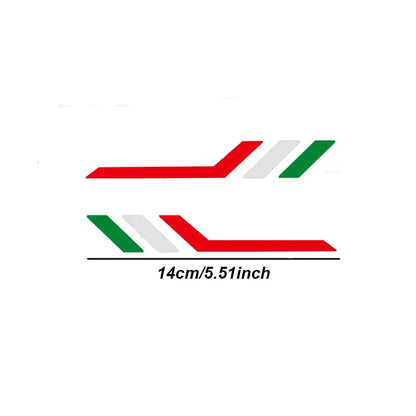 Fiat Sticker | İtalyan Bayrağı Ayna Şerit Decal (2 Adet - 14 cm) Sticker Master