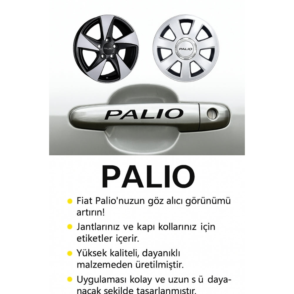 Sticker Master Fiat Palio Kapı Kolu Jant Oto Araç Sticker Etiket - 10 Adet