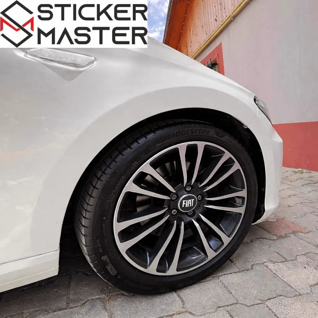 Fiat Uyumlu Jant Göbeği Sticker | Siyah Damla Etiket 5.5 cm (4 Adet) - Sticker Master