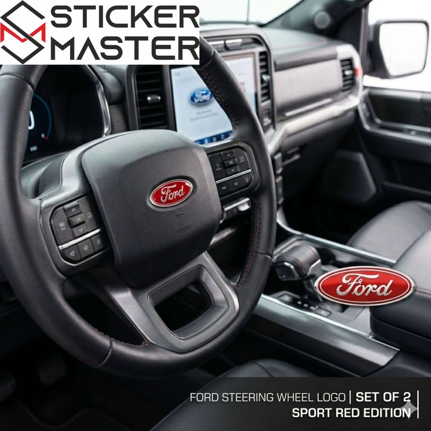 Ford Uyumlu Direksiyon Logo Sticker | Direksiyon Amblemi Kaplama Seti (2 Adet) Sticker Master
