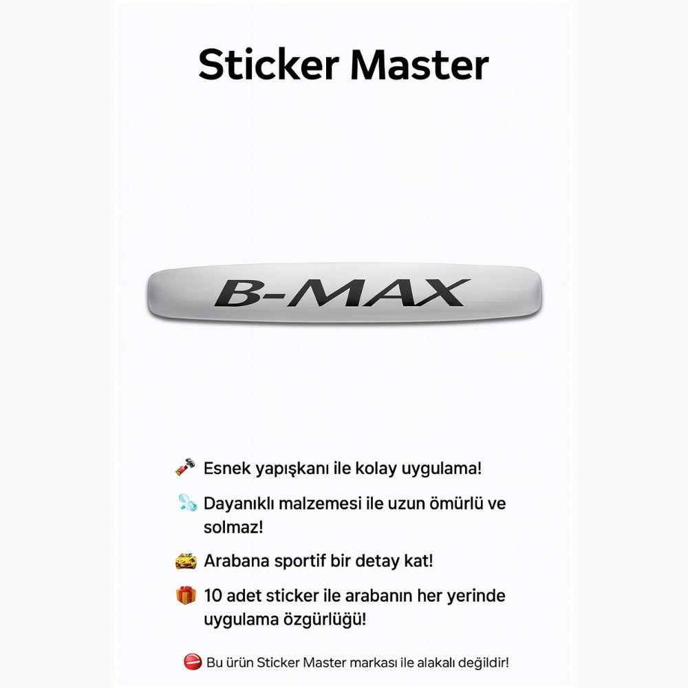 Sticker Master Ford Bmax Kapı Kolu Ve Jant Sticker - 10 Adet