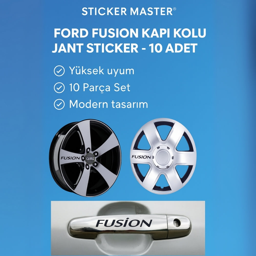 Sticker Master Ford Fusion Kapı Kolu Jant Sticker - 10 Adet