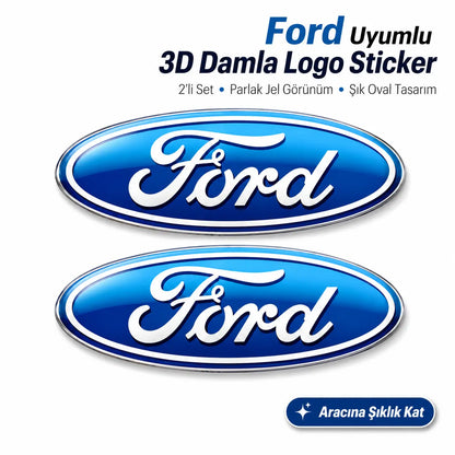 Ford Logo Sticker Oto Araç Çıkartması (2 Adet) | Sticker Master Damla Sticker_01