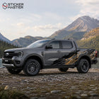 Ford Ranger Uyumlu Siyah Gold Yan Gövde Sticker Seti | Premium Çıkartma